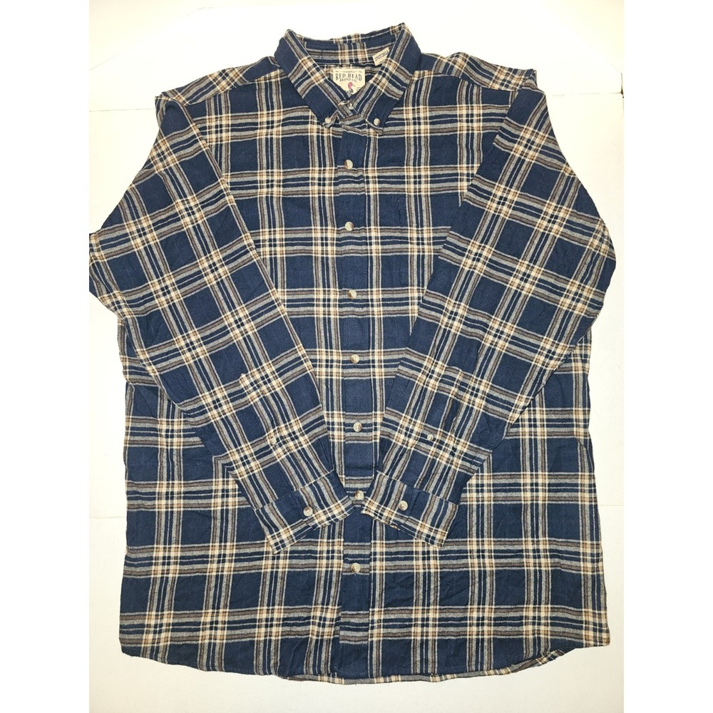 Redhead Men's‎ Plaid Button Up Flannel Shirt, Size 2XLT,  Very Nice!